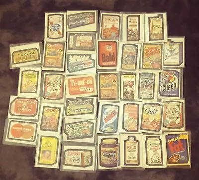 34 Vintage 1970s Wacky Pack Series Stickers Cards • $30