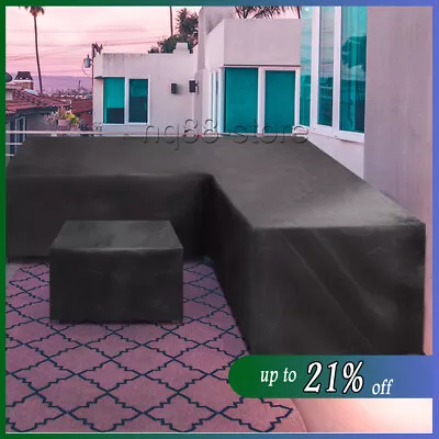 Waterproof L Shaped Garden Furniture Cover Heavy Duty Rattan Corner Outdoor Sofa • £10.03