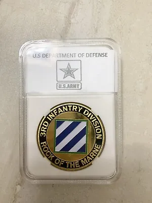 $14.98 • Buy Floating Display ARMY 3rd INFANTRY DIVISION  Rock Of The Marne  Challenge Coin