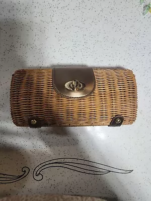 Vintage Wicker Purse Womens Brown Clutch • $15