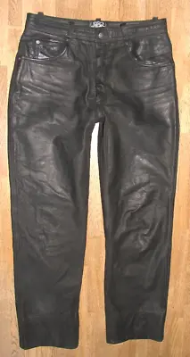   Raberg   Men's Leather Jeans/Nubuk- Leather Pants IN Black Approx. W32   / L30 • $41.07