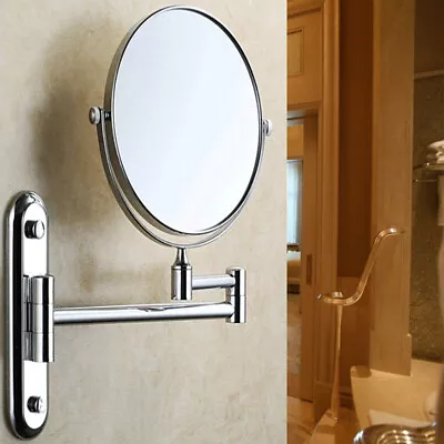 Chrome 10X Magnifying Wall Mounted Round Mirror Vanity Make Up Shaving Bathroom • £21.95