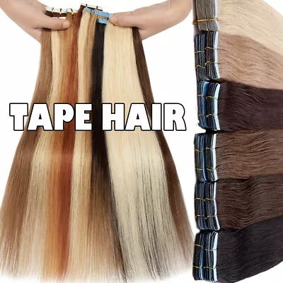 20PCS 50G Tape In Hair Extensions 100% Remy Human Hair Skin Wefts 12 14 16 18 In • $19.90