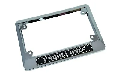 Vms Unholy Ones Biker Motorcycle Club Rank License Plate Tag Frame Chrome B • $13.95