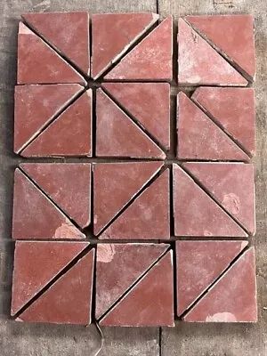 Antique Victorian Maw & Co 2nds 3” X 2.2” Red Triangle Encaustic Floor Tile Rec • $49.73