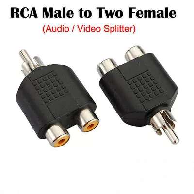 2 RCA AV Female To RCA Male Y Splitter (M05) Car Stereo Audio Adapter Connector • $5.99