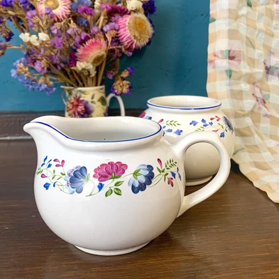 £30 • Buy Flower Milk Jug And Sugar Pot BHS Priory Tableware Vintage Made In Britain