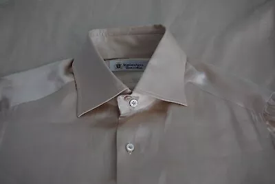 $179.99 • Buy Domenico Vacca Light Gold 100% Silk Spread Collar Dress Shirt Sz 16 1/2 RARE