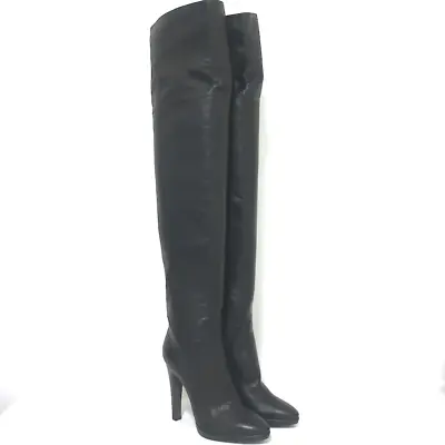 $499 • Buy Giuseppe Zanotti Thigh-High Platform Boots Black Leather Size 39