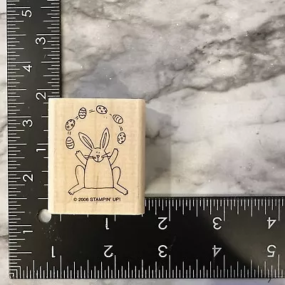 Stampin' Up! Rubber Stamp Juggling Bunny Rabbit Eggs Easter • $2