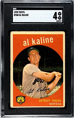 Al Kaline 1959 Topps SGC 4 Baseball Card Graded Vintage Detroit Tigers MLB #360 • $49.99