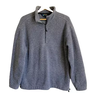 Eddie Bauer Ebtek 1/4 Zip Fleece Pullover Mens Size Small Gray Zip Pocket • $20.56