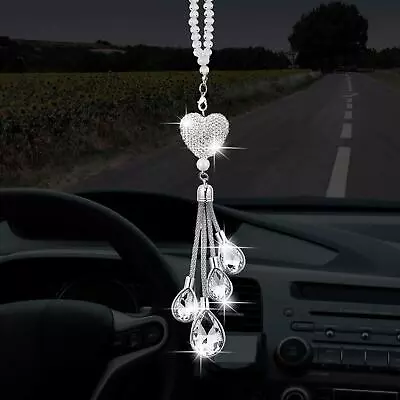 Frienda Bling Heart Diamond Car Accessories For Women Crystal Car Rear View • $18.35