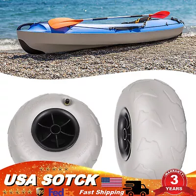 2 Pcs Inflatable Wheels Replacement Sand Tire For Kayak Dolly Canoe Beach Cart • $35.15