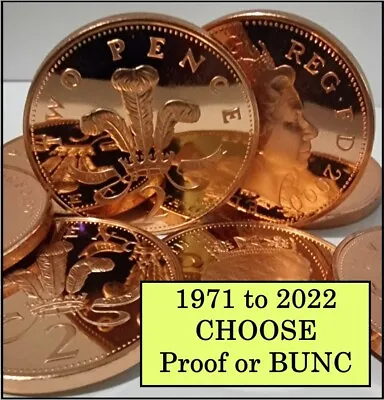 £8.49 • Buy 1971 - 2022 2p Two Pence New Pence PROOF & BUNC Coins - Choose Your Year & Grade