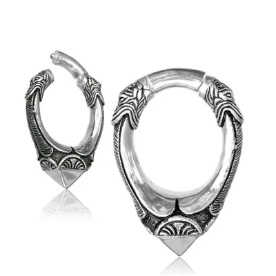 PAIR 2G (6mm) HINGED SILVER PLATED EAR WEIGHTS PLUGS STRETCH GAUGE HOOPS CLICKER • $64.49