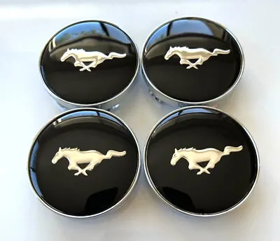 SET Of 4 Wheel Rim Center Hub Caps For Ford Mustang GT Running Horse Black 60mm • $18.99