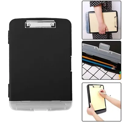 Clipboard With Storage Case Plastic A4 Clipboard Storage Box For School&office • £7.59