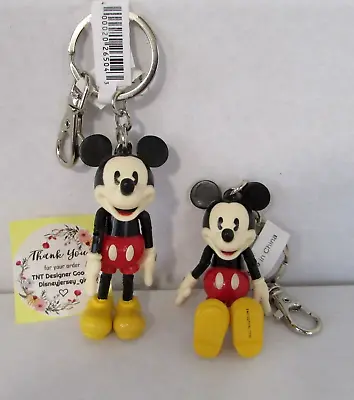 Disney Parks Mickey Mouse Keychain Articulated Bag Charm Key Chain NWT • $13.95