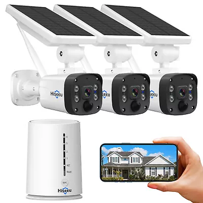 Hiseeu 8CH 4MP Wireless Security Camera CCTV System Wifi Solar Powered Audio  • $58.89