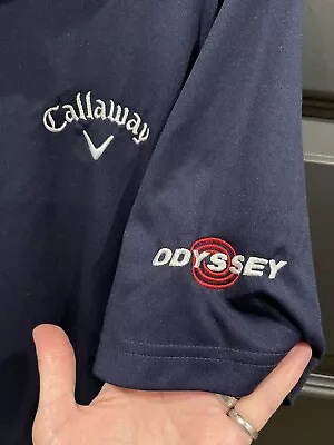 Callaway Polo Golf Shirt Mens Medium Blue Odyssey Putters Opti Dry • $12