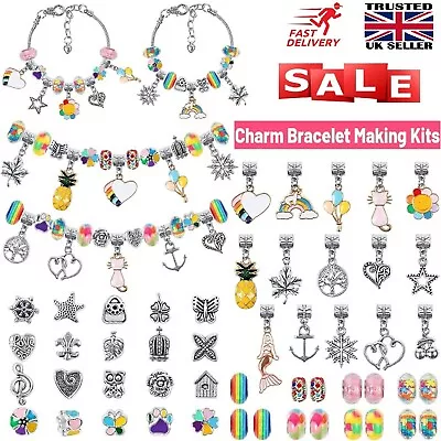 Toy Gifts For 5 6 7 8 9 10 Year Old Girls Girls Charm Bracelet Making Kit NEW • £9.45