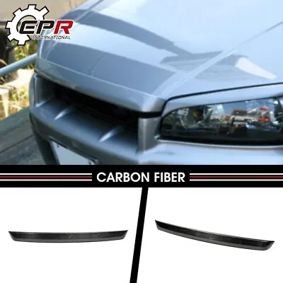 For Nissan Skyline R34 GTT Typ-R Carbon Fiber Front Bonnet Hood Lip Trim • $167.40