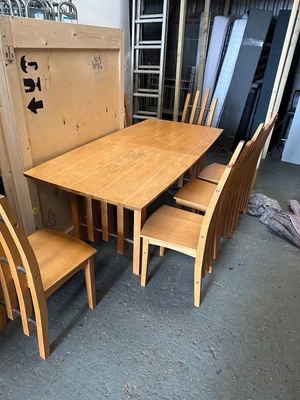 £60 • Buy Modern Funky Beech Dining Table & 6 Chairs