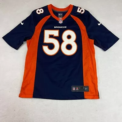 Denver Broncos Jersey Mens Medium Von Miller Nike On Field 58 Home Navy Blue • $39.99