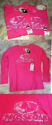 MOSSY OAK LOGO CAMO Pink Ladies Long Sleeve Cotton T-Shirt Hunting XL Or 2XL NEW • $12.97