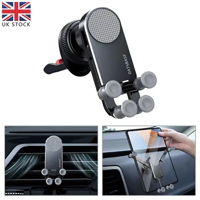Car Phone Holder Metal For IPhone Samsung Z Fold 3 Tablet IPad Gravity Stand New • £15.99
