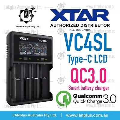 Xtar VC4SL 4 Channel USB-C Powered Battery Charger 4 18500 14500 26650 18350 185 • $56.99