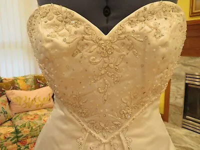 MAKE OFFER NWT Mori Lee HEART BODICE Wedding Dress Corset Vintage Gown Train WOW • $799