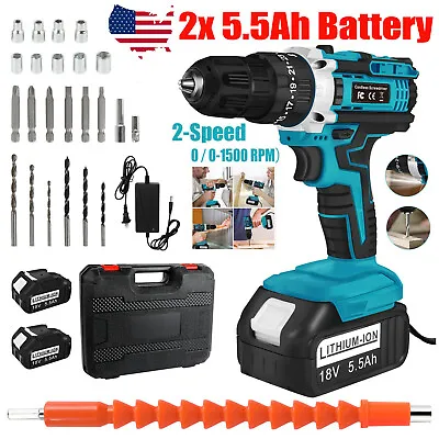 21V Electric Drill Tool Cordless Screwdriver Drill Set W/ 2 Battery For Makita • $29.99