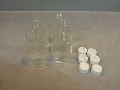 Lot Of Six 100ml Glass Bottle Flask With Twist On Cap Liquor Whiskey Moonshine • $24.99