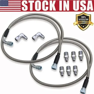 52  Transmission Cooler Hose Lines Fittings SS Braided TH350 700R4 TH400 2023 • $31.45