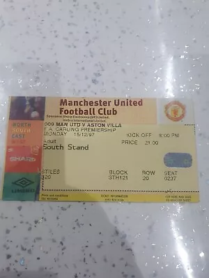 1997/98 Manchester United V Aston Villa Ticket  • £1.20