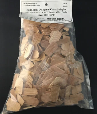 $9.98 • Buy Real Good Toys  Miniature Octagonal Dollhouse Cedar Shingles  NOS 350 Pcs