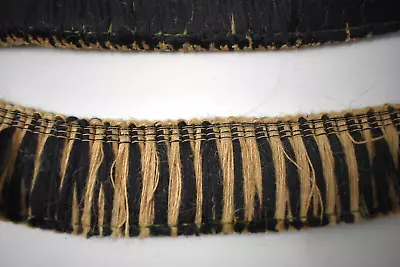 5 Yrds Gorgeous Brimar 2  Jute & Black Brush Fringe Drapery Upholstery Trimming • $62.50