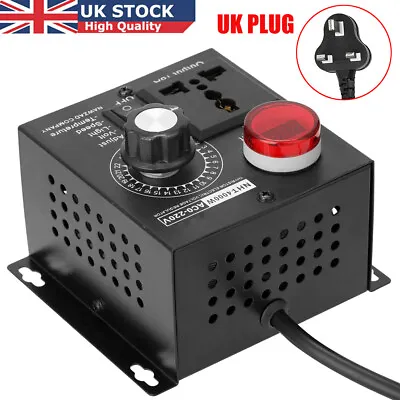 £15.99 • Buy 220V 4000W Variable Voltage Regulator Speed Motor Fan Control Controller UK Plug