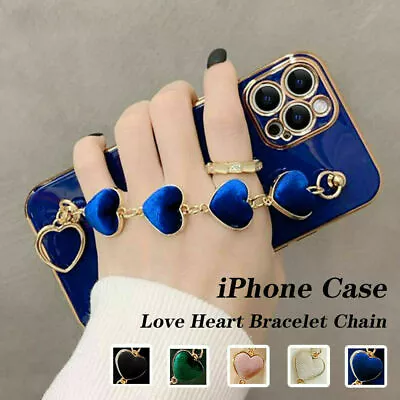 $14.88 • Buy For IPhone 14 Pro Max 13 12 11 XS XR Cute Shockproof Love Heart Strap Case Cover