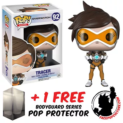 $17.95 • Buy Funko Pop Overwatch Tracer #92 Vinyl Figure + Free Pop Protector