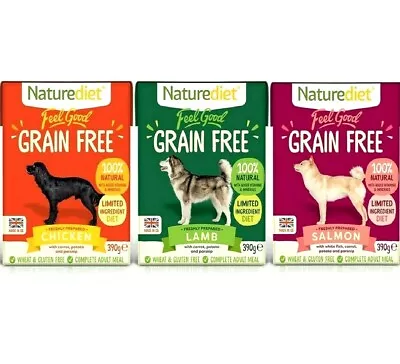 FEEL GOOD GRAIN FREE - (390g X18) - Naturediet Dog Food Meal Bp PawMits Pet Feed • £29.99