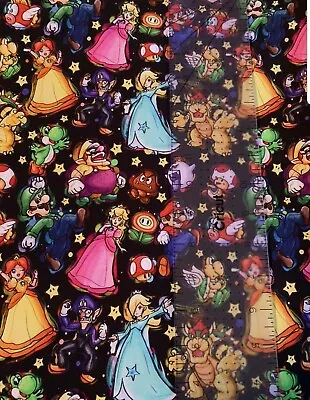 Super Mario Brothers Floral Custom Tumbler Cut Cotton Blend 4 Way Stretch 7x44 • $14.99