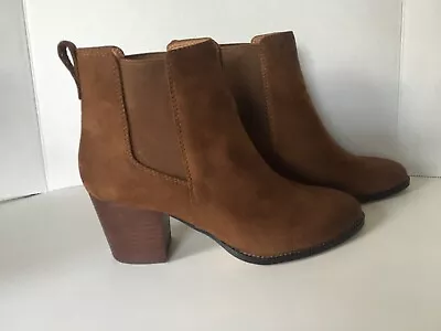 J.CREW FACTORY BROWN RORY MICROSUEDE HEELED WOMEN'S BOOTS Sz9 EUC • $45