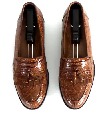 NICE! $1000+ MEZLAN  RODEO  Genuine Crocodile Alligator Loafers Boots Shoes 8 • $349.99