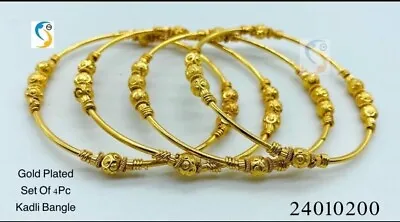 £14.99 • Buy Indian Pakistani 22 Ct Gold Plated Bangles Size 2.4