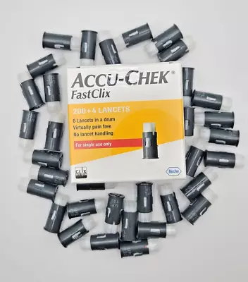 Accu-Chek FastClix Lancets 204 (200+4) Quick Easy Hygienic Long Exp *09/2027* • £12.49