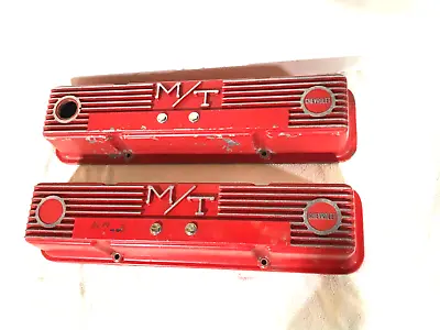 VTG Mickey Thompson M/T Small Block Chevy Aluminum Valve Red Covers 140R-50B • $175