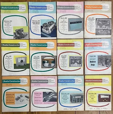 The Radio Constructor Magazine 1963 - 12 Issues - Used • £55